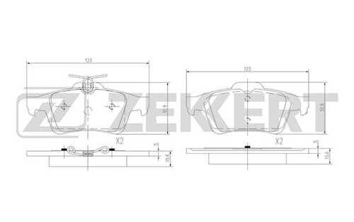 ZEKKERT BS-1600 Комплект тормозных колодок, дисковый тормоз