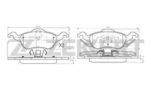 ZEKKERT BS-1661 Колодки торм. диск. перед FORD FOCUS 98-;Комплект тормозных колодок, дисковый тормоз