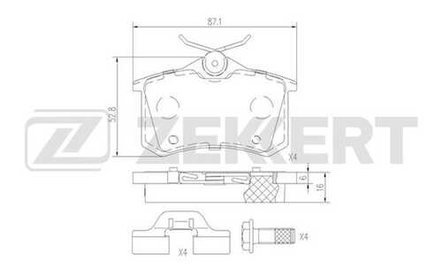 ZEKKERT BS-1690 Колодки торм. диск. зад. Citroen C3 II 09- C3 Picasso 09- DS3 09- Peugeot 207;Колодки тормозные дисковые задние