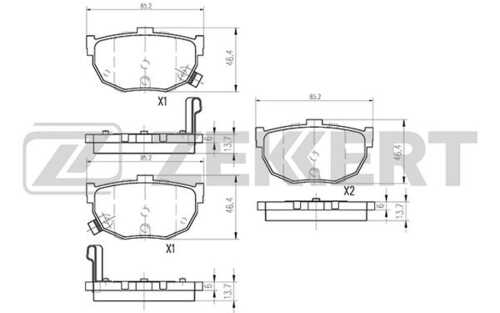 ZEKKERT BS-1766 Комплект тормозных колодок, дисковый тормоз