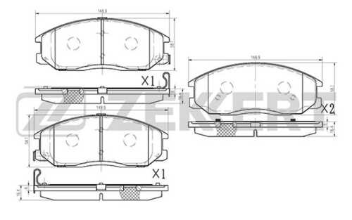 ZEKKERT BS1794 Колодки торм. диск. передн. Hyundai Terracan 01- Santa Fe 01- SsangYong Rexton/Rexton II 04-;Комплект тормозных колодок