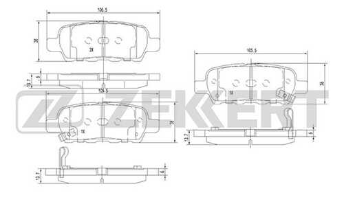 ZEKKERT BS-1823 Комплект тормозных колодок, дисковый тормоз