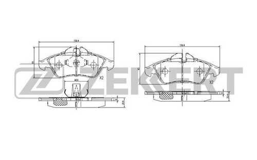 ZEKKERT BS2123 Колодки торм. диск. перед MB SPRINTER (901-904 906) 95- V-CLASS (638/2) 96- V;Колодки торм. диск. передн. MB Sprinter 2-t (901,902) 95-, V-Class (638/2) 96-, Vito (638) 95-, VW LT 28-35 II 96