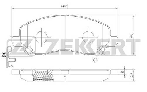 ZEKKERT BS-2198 Комплект тормозных колодок, дисковый тормоз