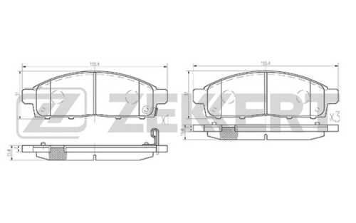 ZEKKERT BS2237 Колодки торм. диск. передн. Mitsubishi Challenger 96- L200 IV-V 05-;Вал