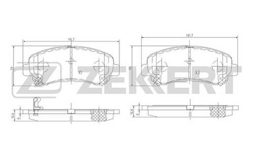 ZEKKERT BS-2296 Комплект тормозных колодок, дисковый тормоз