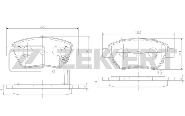 ZEKKERT BS2343 Колодки торм. диск. перед OPEL CORSA D 06-;Тормозные колодки