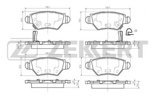 ZEKKERT BS-2366 Колодки торм. диск. зад OPEL ASTRA G 98- ASTRA H 07- CORSA C 03- ZAFIRA A 99-;Комплект тормозных колодок, дисковый тормоз