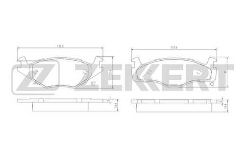 ZEKKERT BS-2418 Тормозные колодки;Колодки тормозные дисковые передние