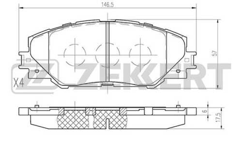 ZEKKERT BS-2716 Комплект тормозных колодок, дисковый тормоз