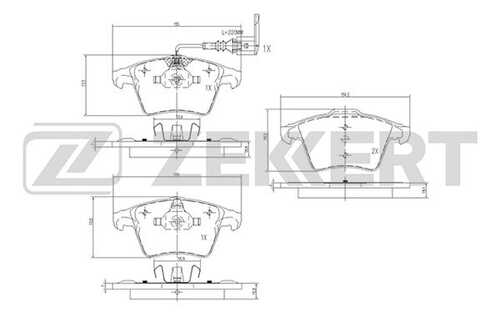 ZEKKERT BS2797 Колодки торм. диск. перед VW TRANSPORTER V 03- MULTIVAN V 03-;Комплект тормозных колодок