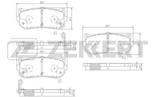 ZEKKERT BS-2809 Комплект тормозных колодок, дисковый тормоз