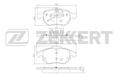 ZEKKERT BS-2829 Комплект тормозных колодок, дисковый тормоз