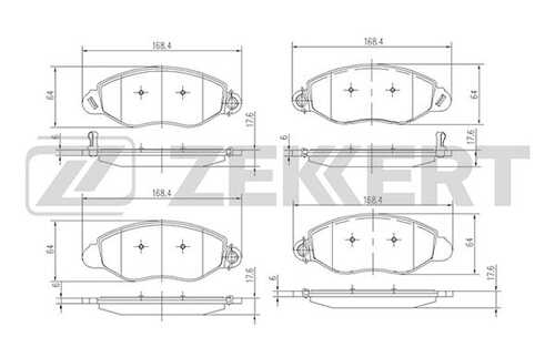 ZEKKERT BS-2840 Колодки торм. диск. перед FORD TRANSIT VI 00-;Колодки тормозные дисковые передние