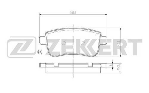 ZEKKERT BS-2945 Колодки тормозные дисковые задние