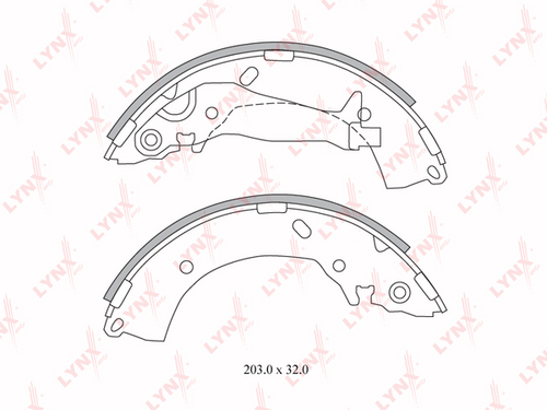 LYNX BS3600 Колодки барабанные! Hyundai Getz 02-10 /Solaris I, Kia Rio III 10-17;Комлект тормозных накладок