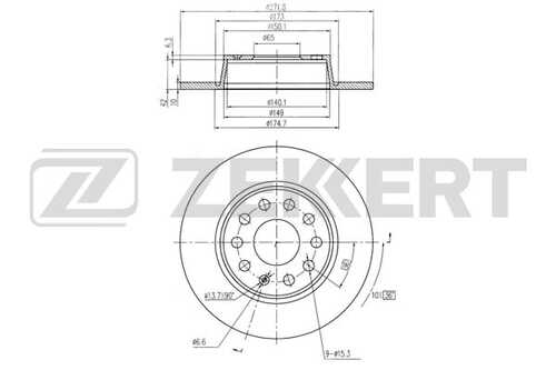 ZEKKERT BS-5116 Диск тормозной задний 271,8*10