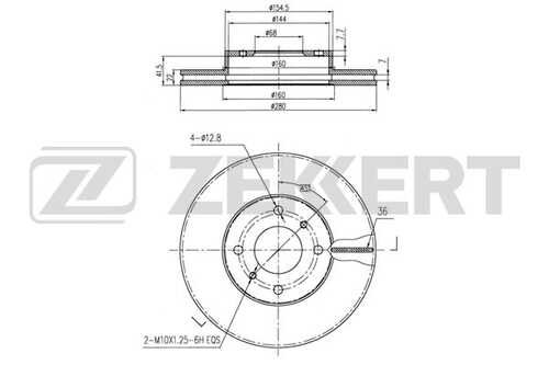 ZEKKERT BS-5177 Диск тормозной перед. Niss