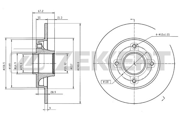 ZEKKERT BS5216 Диск тормозной