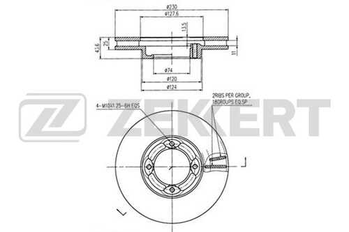 ZEKKERT BS6137 Диск торм. перед. Toyota LITE/TOWNACE (CM7#,8#,KM7#,8#) 99-