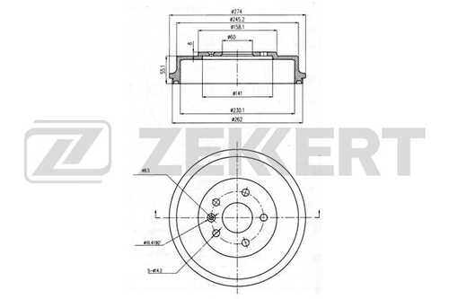 ZEKKERT BS-6180 Барабан торм. зад. CHEVROLET AVEO (T300) 11-