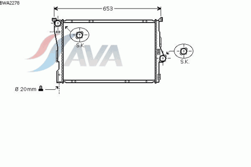 AVA BWA2278 Радиатор системы охлаждения! BMW E46 2.0/2.5/2.8/3.0 98-05