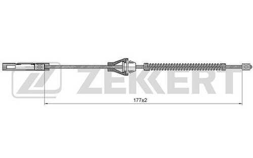 ZEKKERT BZ-1039 Трос стояночного тормоза задн. лев/прав Ford Fiesta V 01- Focus I II 98- Fusion 02- Mazda 2