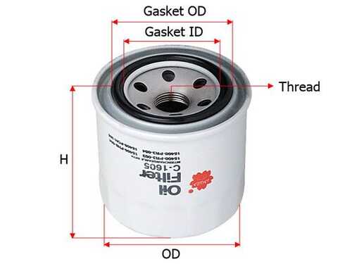 SAKURA C-1605 Фильтр масляный H80 D80 M20x1.5 KUBOTA