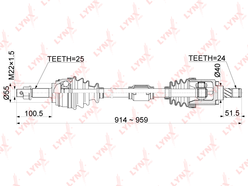 LYNX CD-1092 Привод в сборе R NISSAN Almera Classic 1.6 MT 06>