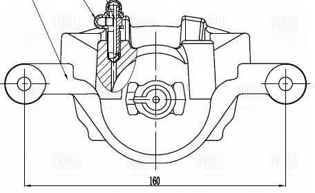 TRIALLI CF 084715 Суппорт торм. для а/м Hyundai Accent (05-)/Kia Rio II (05-) перед. лев. d=54мм