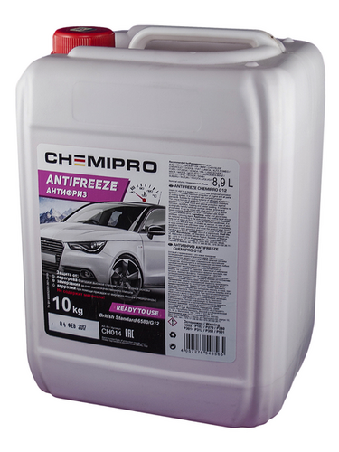 CHEMIPRO CH014 Антифриз Chemipro G12 готовый 10kg! красный, 8.9л