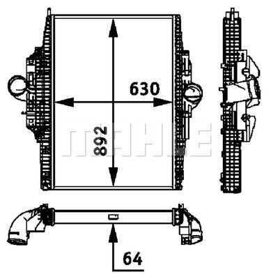 MAHLEKNECHT CI 116 000P Интеркулер! Plastic/Aluminium 630x892x64 MB AXOR OM457 02