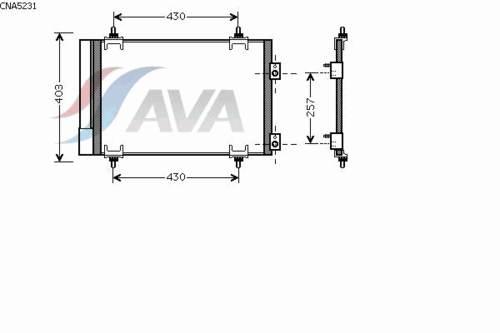 AVA CNA5231D Радиатор кондиционера! с осушит. Citroen C4 1.6HDi-2.0HDi 04>