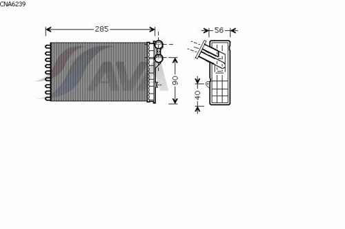 AVA CNA6239 Теплообменник, отопление салона