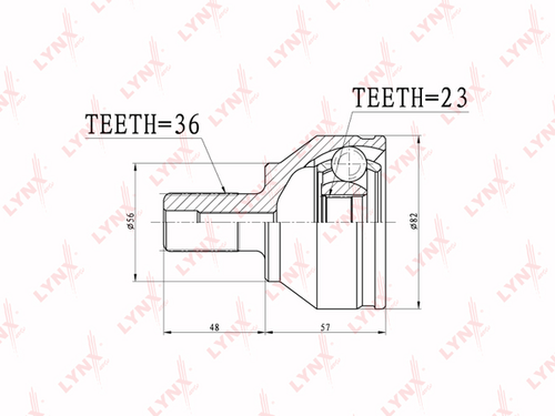 LYNX CO-3627 Шарнирный комплект, приводной вал