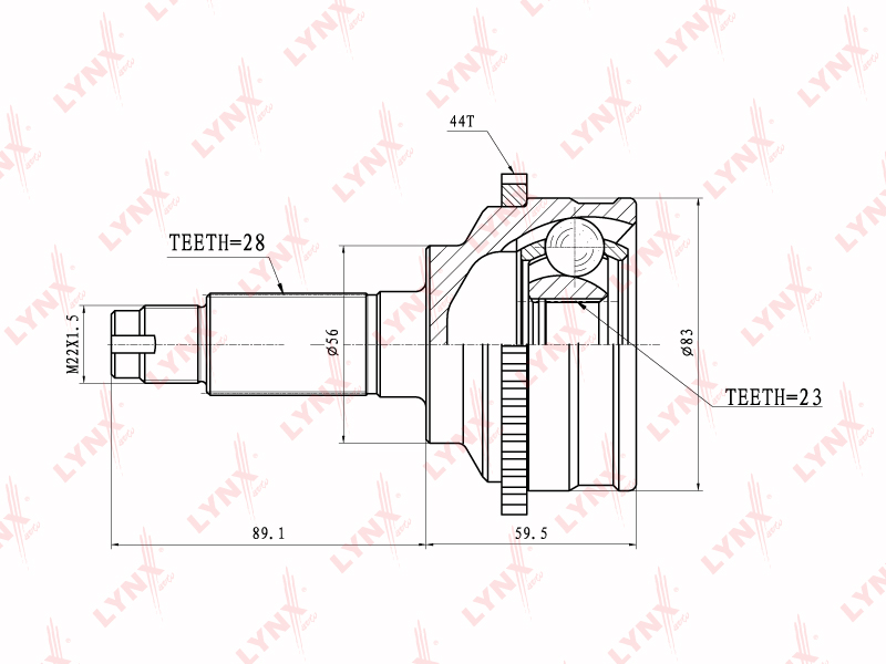 LYNX CO-3652A ШРУС внешний MAZDA 626 (GF) 1.8-2.0 97-02