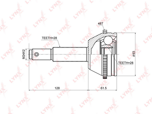LYNX CO-3668A Шарнирный комплект, приводной вал
