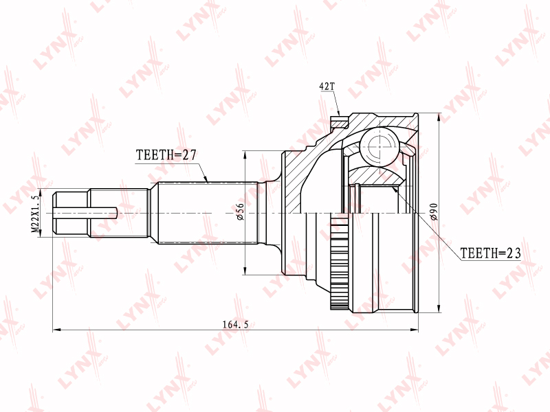 LYNX CO-5706A ШРУС наружный NISSAN Bluebird 2.0 96> / Serena 2.0-2.3D 92>