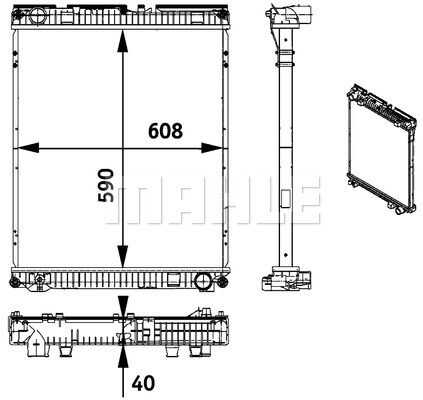 MAHLEKNECHT CR 771 000P Радиатор системы охлаждения пластик/алюминий 590x608x40 MAN TG-L 05