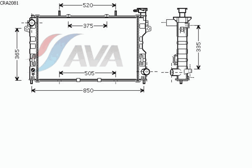 AVA CRA2081 Радиатор системы охлаждения! Chrysler Town&Country/Voyager 2.4 00>