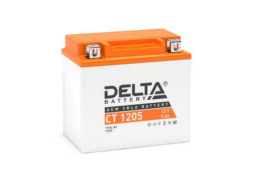 DELTA CT1205 Аккумуляторная батарея AGM (- +)12V 5Ah 80A 114х69x109 motoYTX5L-BS, YTZ7S, YT5L-BS