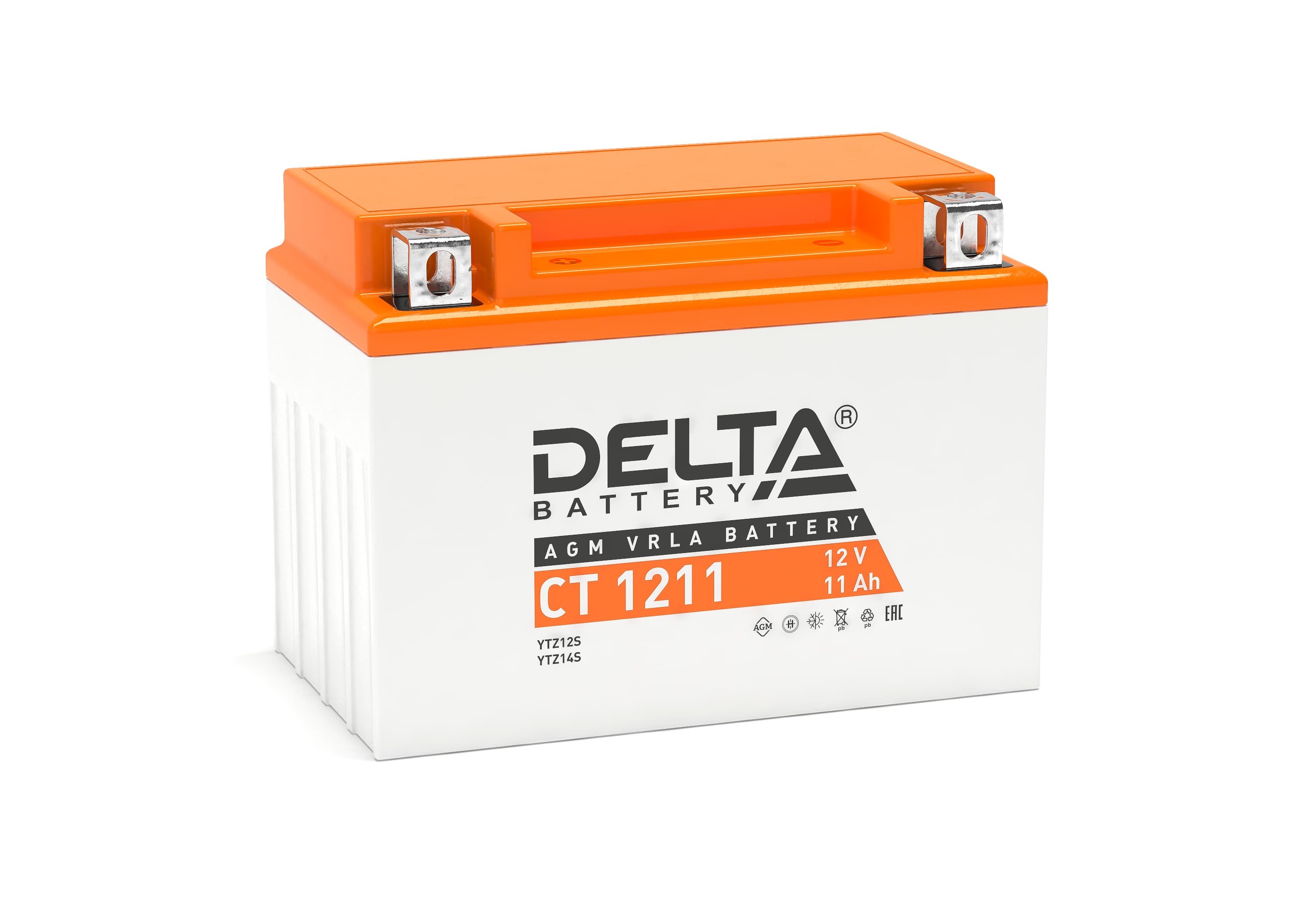 DELTABATTERY CT 1211 Аккумуляторная батарея AGM (+ -)12V 11Ah 210A 150х87x110 motoYTZ12S, YTZ14S