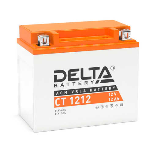 DELTA CT1212 Аккумуляторная батарея AGM (+ -)12V 12Ah 180A 150х87x132 motoYTX14-BS, YTX12-BS