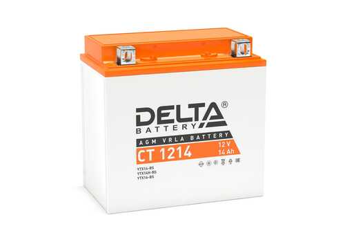 DELTA CT1214 Аккумуляторная батарея AGM (+ -)12V 14Ah 200A 150х87x148 motoYTX14-BS, YTX14H-BS, YTX16-B