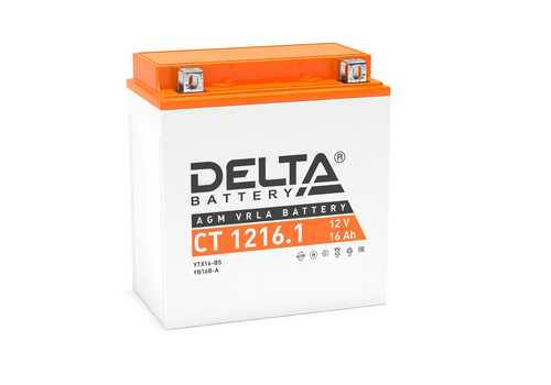 DELTABATTERY CT 1216.1 Аккумуляторная батарея AGM (+ -)12V 16Ah 230A 151х88x164 motoYTX16-BS, YB16B-A