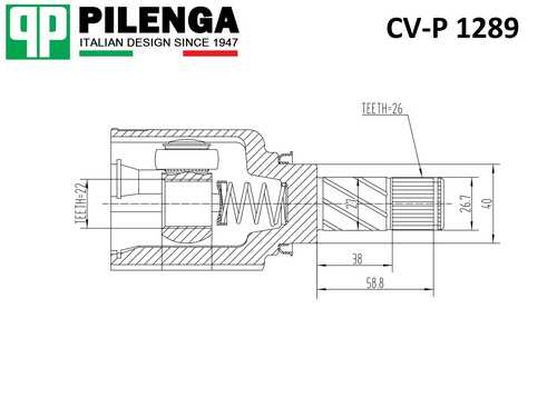 PILENGA CVP1289 ШРУС внутренний! ABS Dacia Logan/Sandero 1.2-1.6i 04>