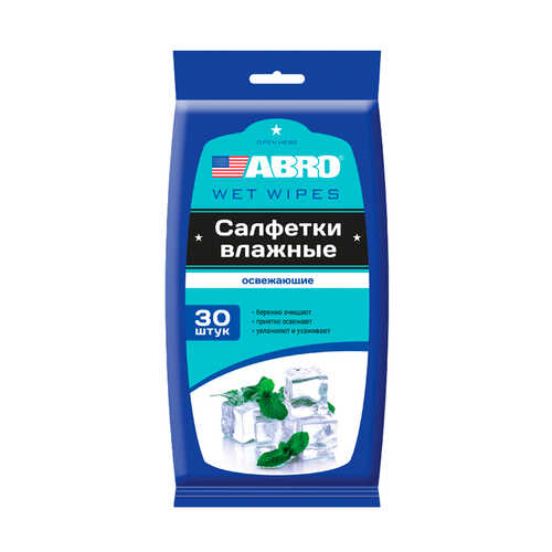 ABRO CW100F Салфетки влажные для рук освежающие (30 шт.) '