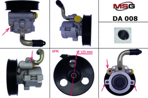 MSG DA008 Насос ГУР CHEVROLET KALOS 05-,KALOS 05-DAEWOO KALOS 02-