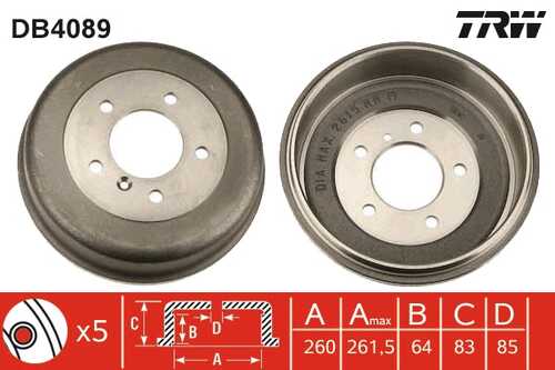 TRWLUCAS DB4089 барабан торм. MB W460/W461/W463/T1 2.3-3.5D 79>