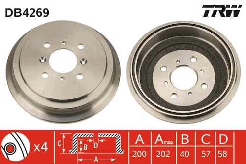 TRWLUCAS DB 4269 Барабан тормозной! Suzuki Baleno all 95>